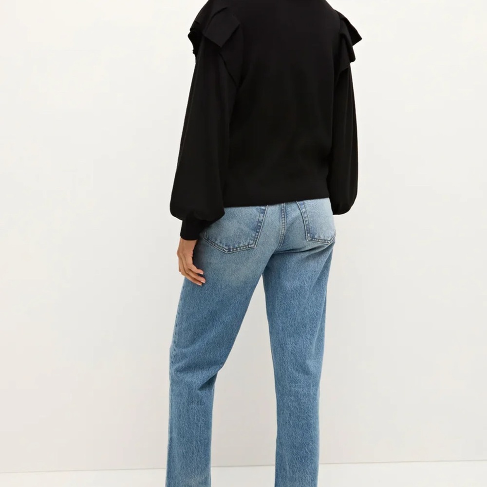 Marie Oliver Remi Popover Black Ruffled Sweater Women’s size small - Picture 8 of 9
